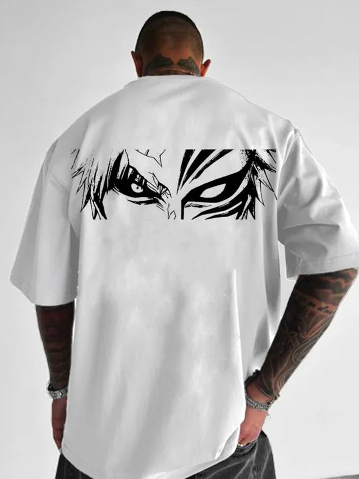 Oversized Loose Anime Simple Print T-shirt