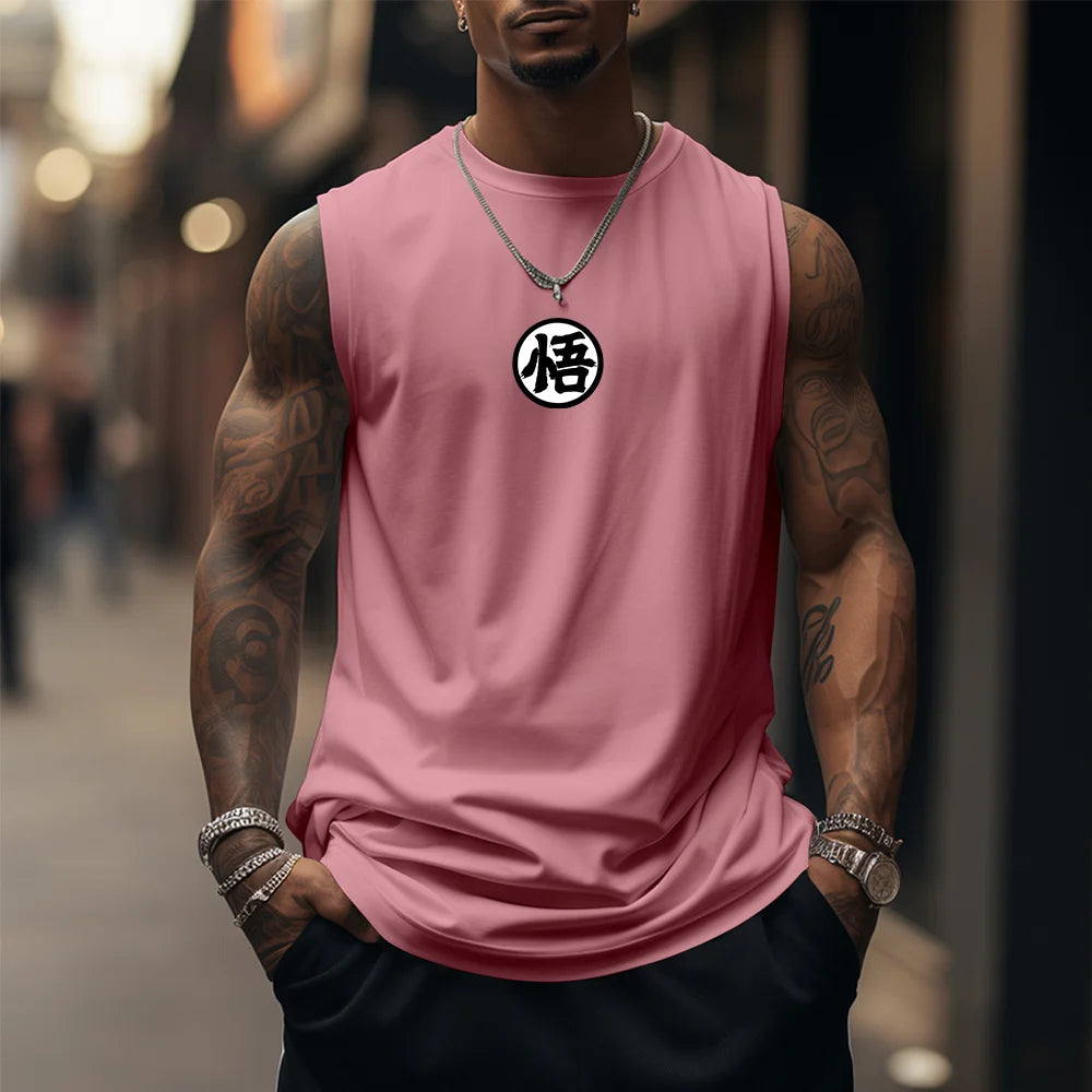 Men's Anime Motivational Statement Fitness Tank Top