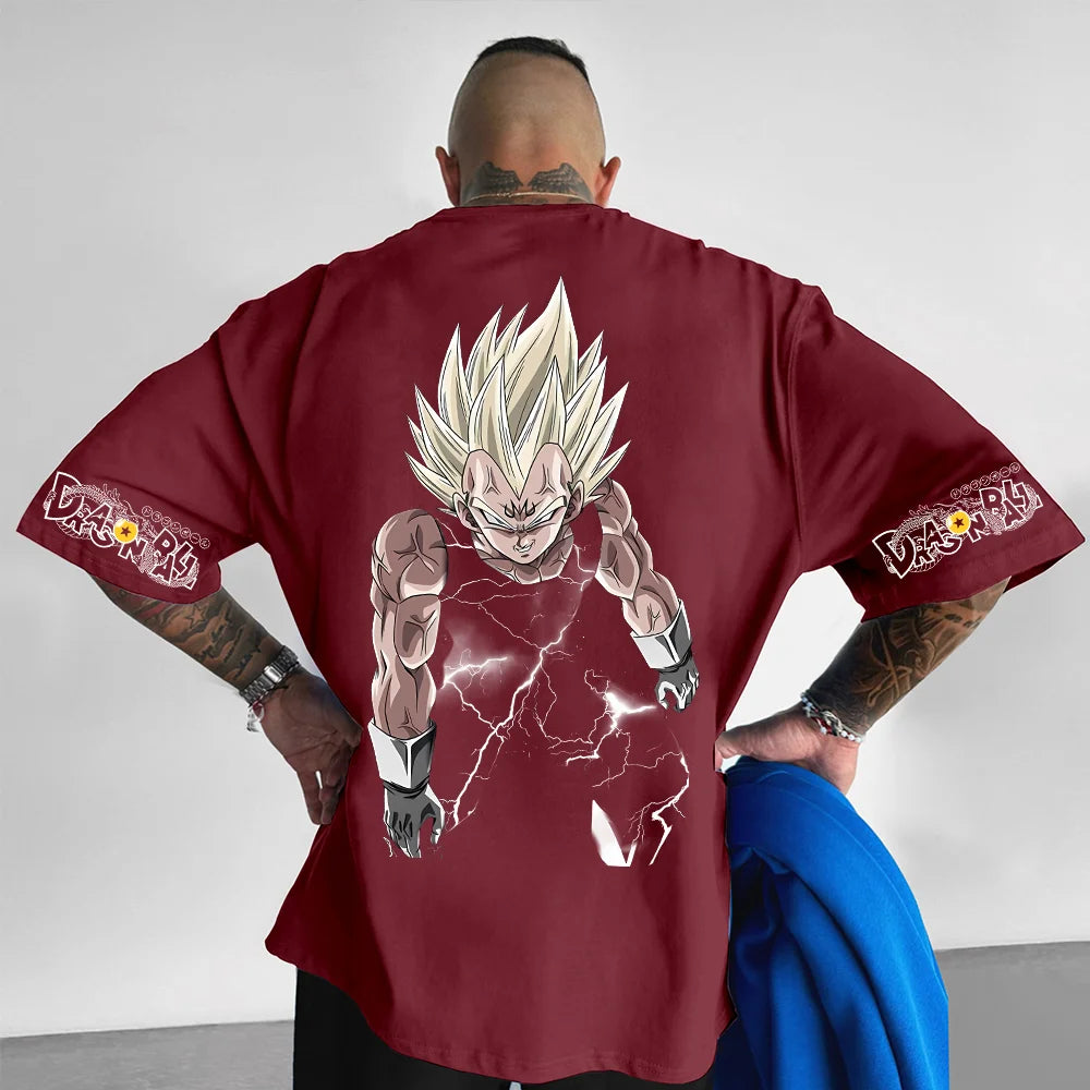 Unisex Casual Anime Vegeta Printed T-Shirt