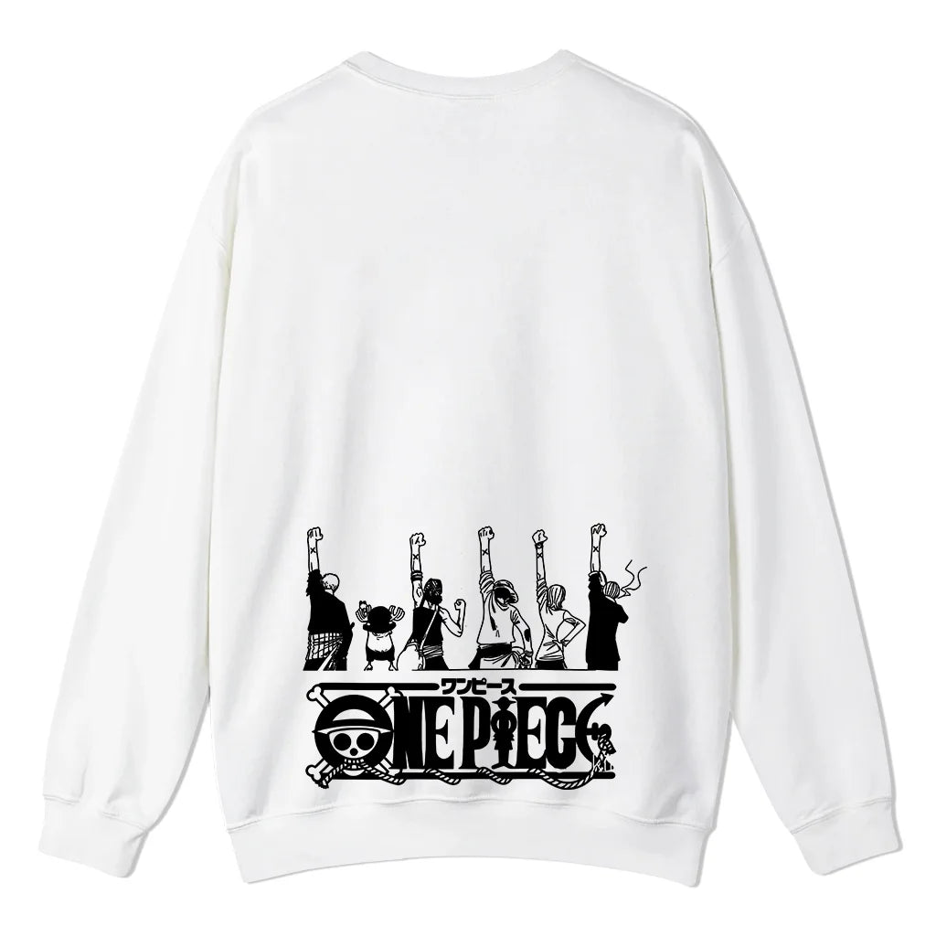 Unisex Oversized Anime One Piece Print Crew Neck Sweatshirt