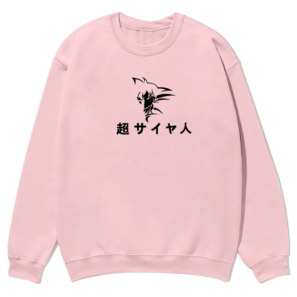 Unisex Oversized Anime Print Crew Neck Sweatshirt