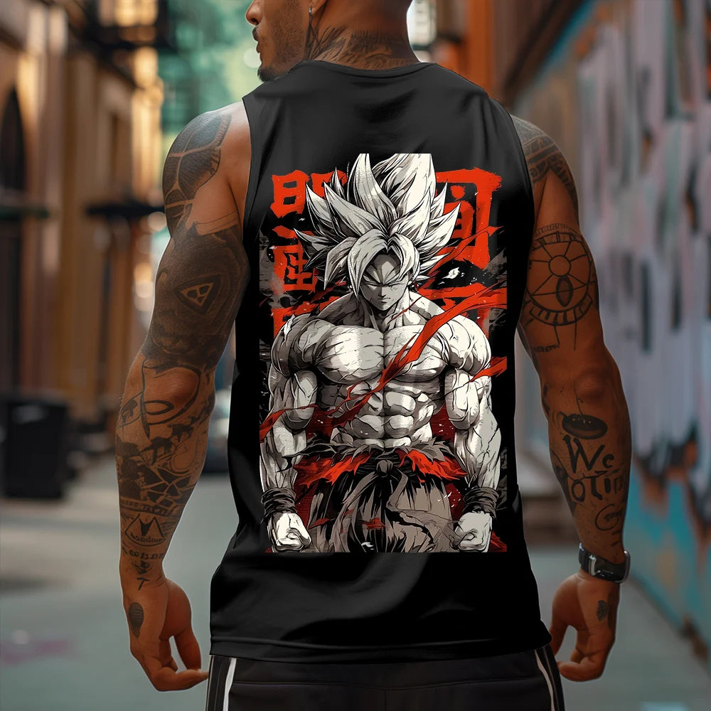 Casual Anime Printed GYM Tank Top