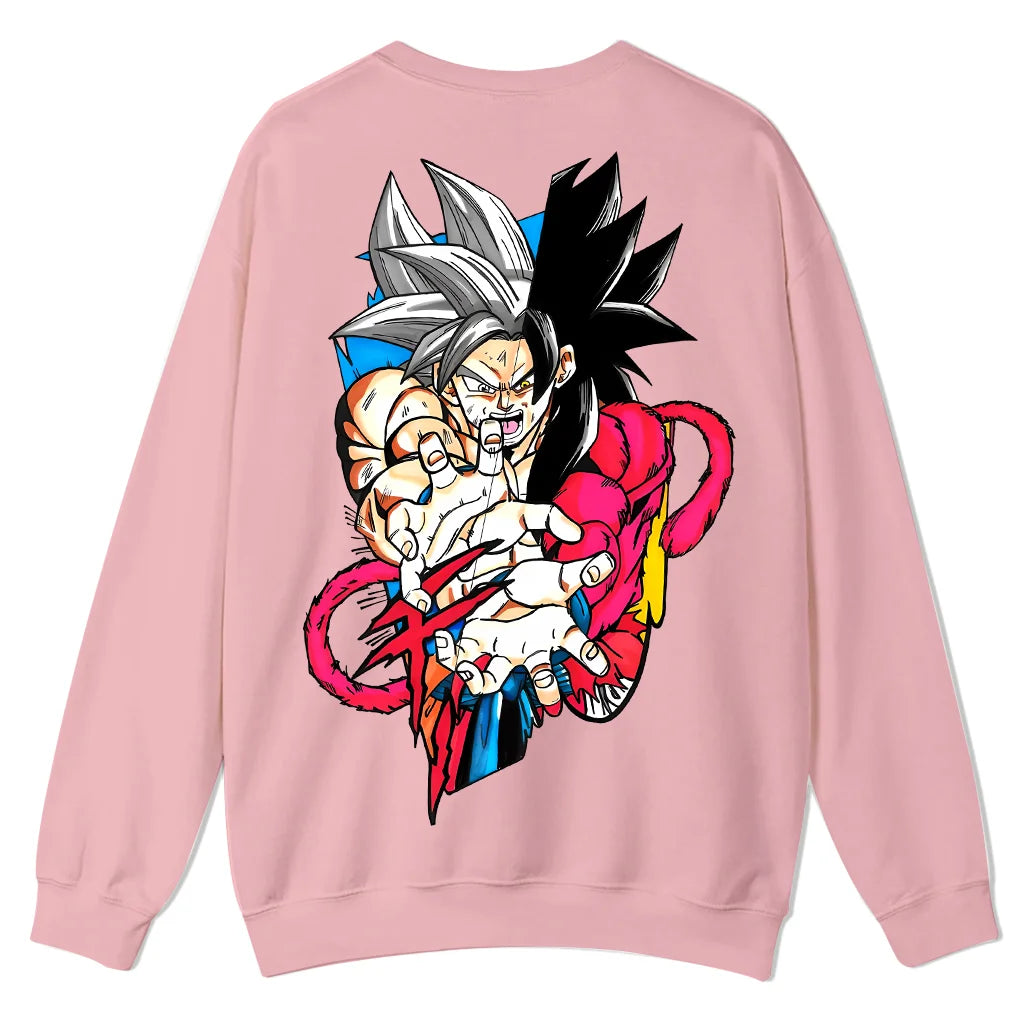 Unisex Oversized Anime Print Crew Neck Sweatshirt