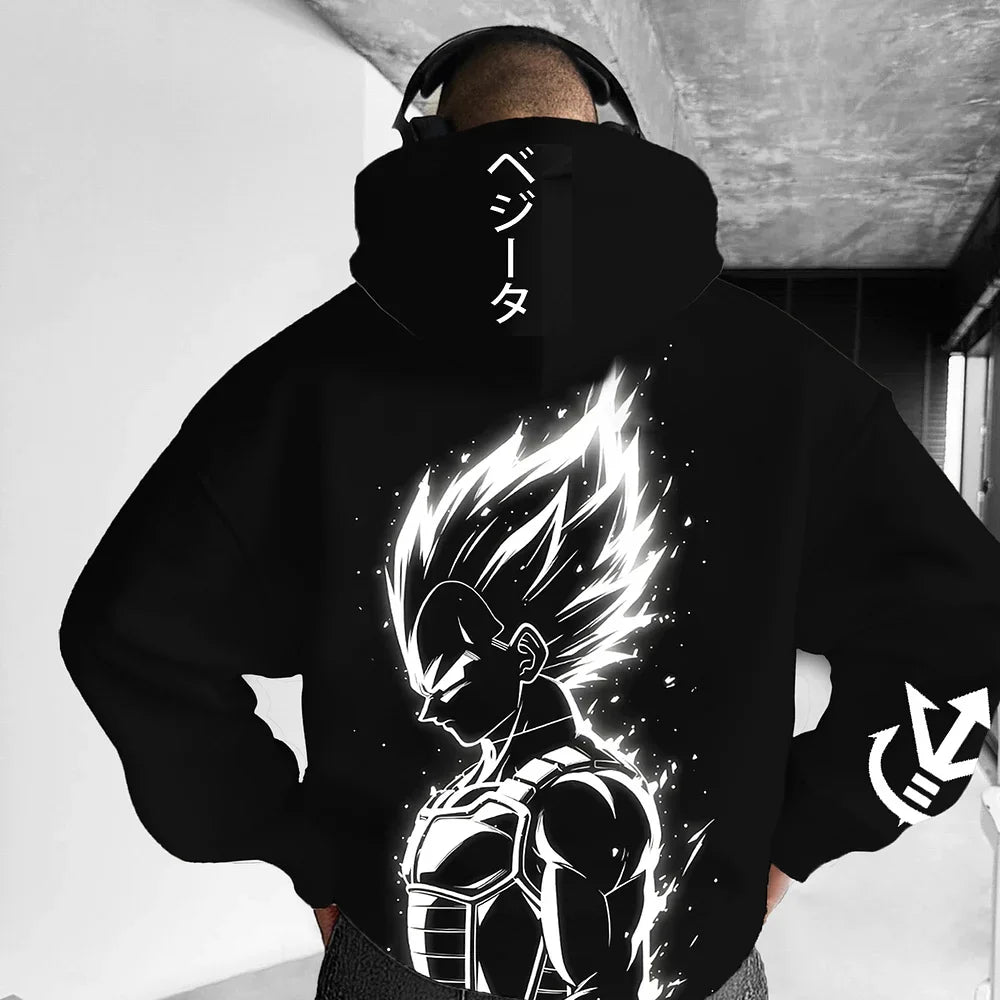 Unisex Oversized Anime Print Hoodie