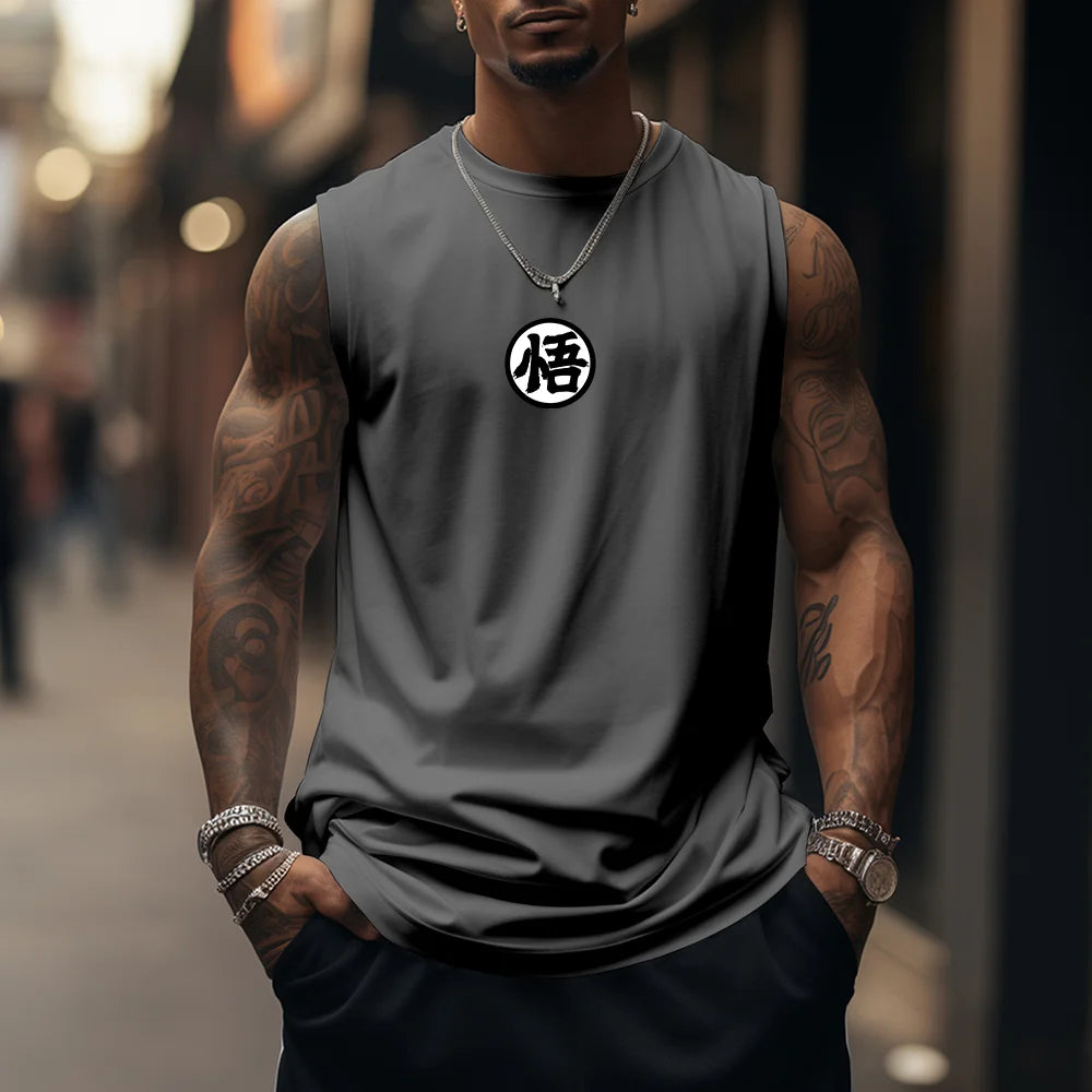 Men's Anime Motivational Statement Fitness Tank Top