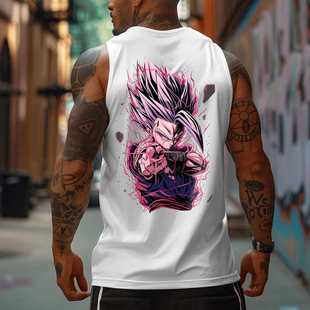 Oversized DB Anime Graphic Design Printed Tank Top