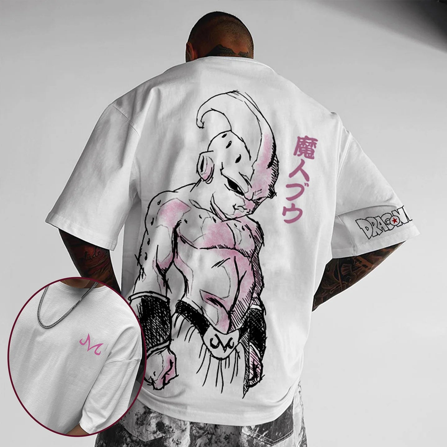 Oversize Dragon Ball Majin Buu Print Tee