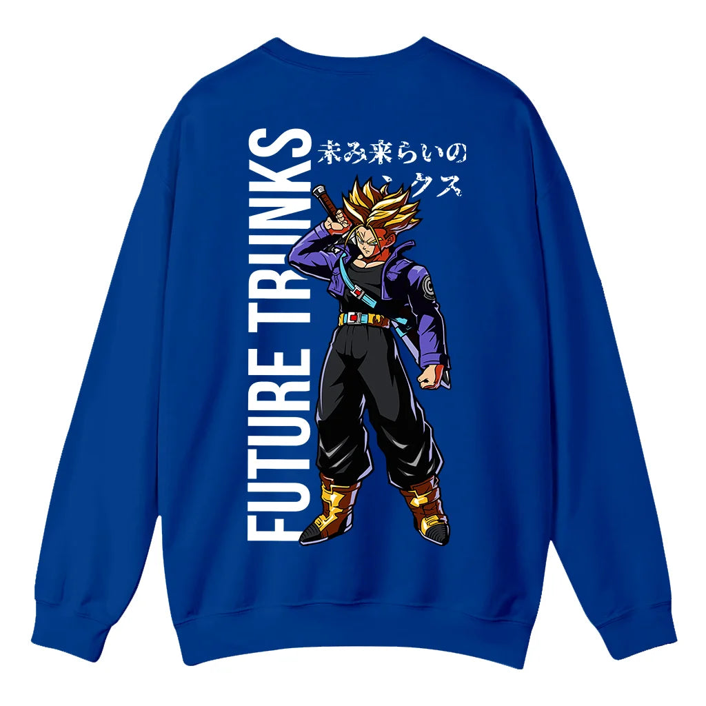 Unisex Oversized Anime Print Crew Neck Sweatshirt