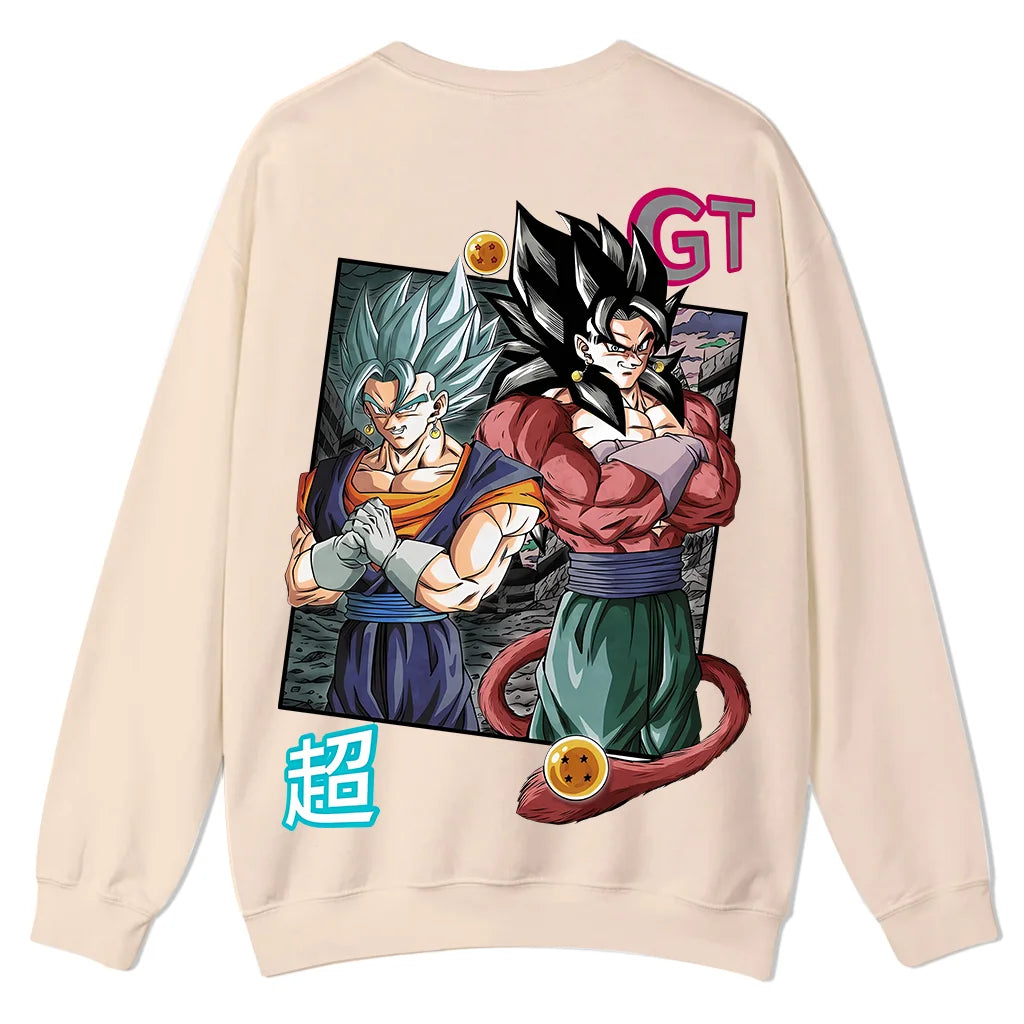 Unisex Oversized Anime Print Crew Neck Sweatshirt