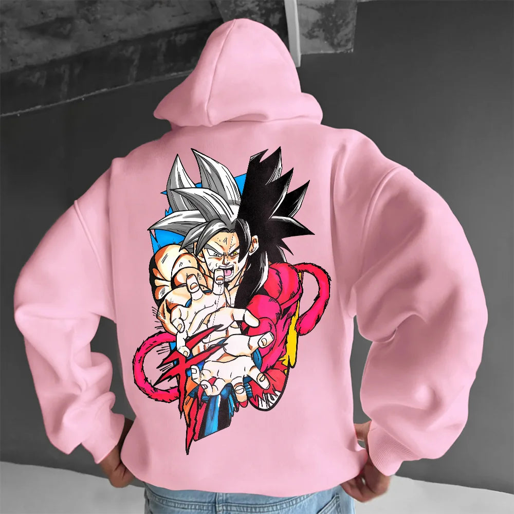 Unisex Oversized Anime Print Hoodie