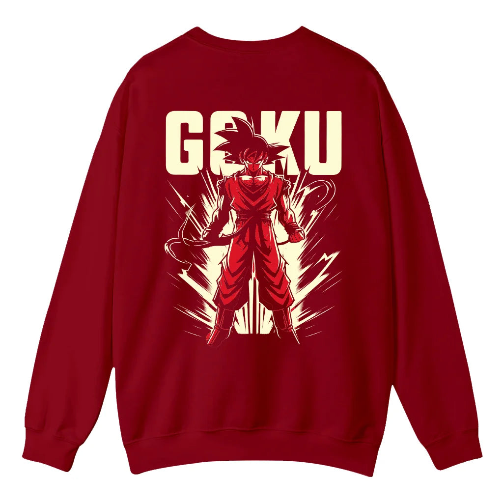 Unisex Oversized Anime Print Crew Neck Sweatshirt