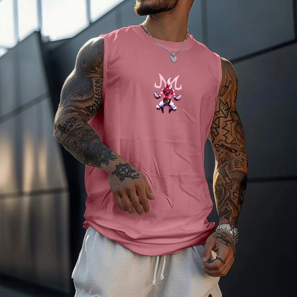 Oversize Dragon Ball Majin Buu Print Tank Top