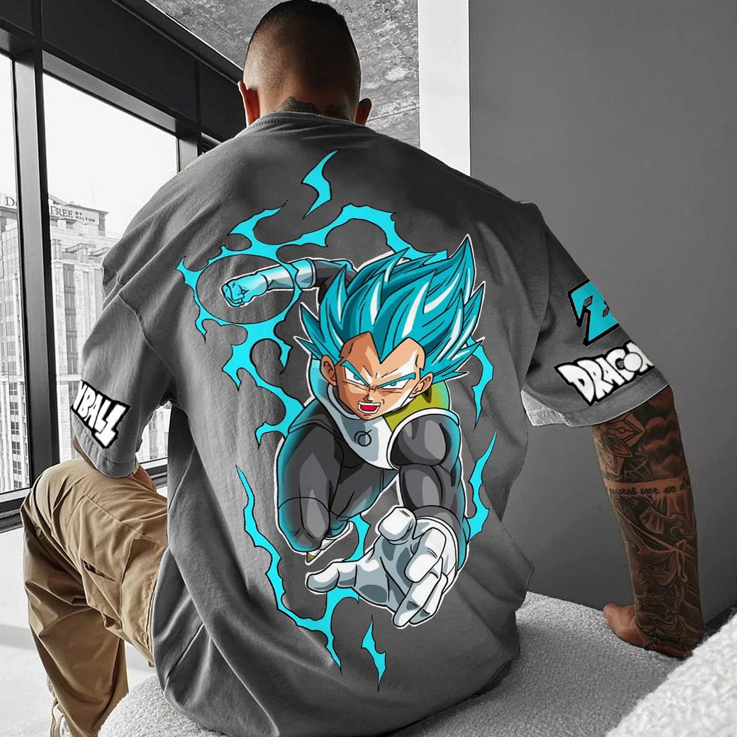 Unisex Oversized Vegeta Anime Printed T-shirt