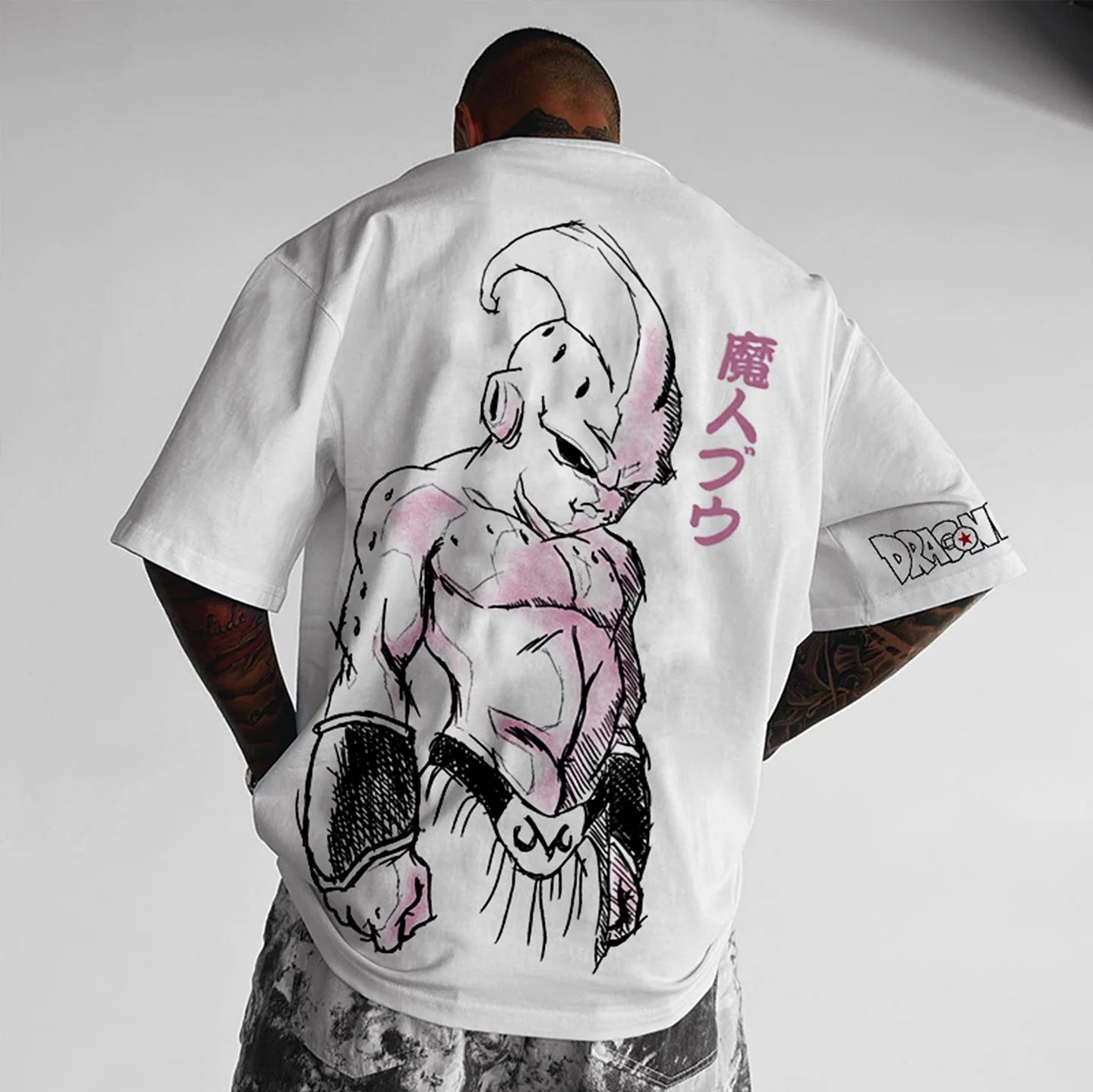 Oversize Dragon Ball Majin Buu Print Tee