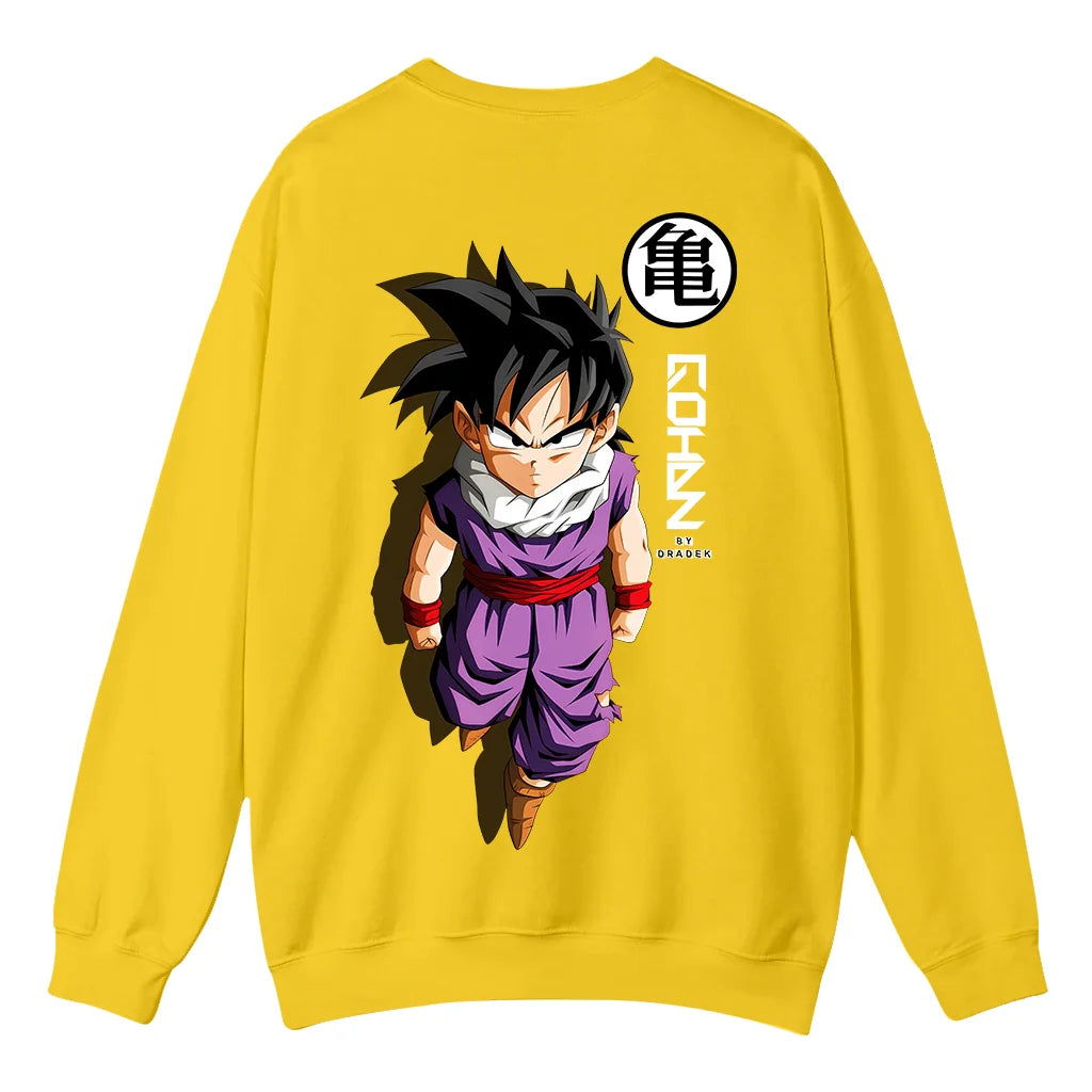 Unisex Oversized Anime Print Crew Neck Sweatshirt