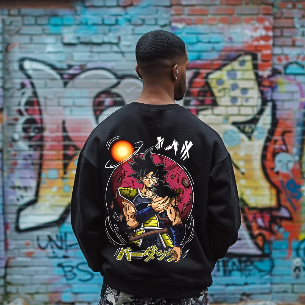 Unisex Oversized Anime Goku Print Crew Neck Sweatshirt